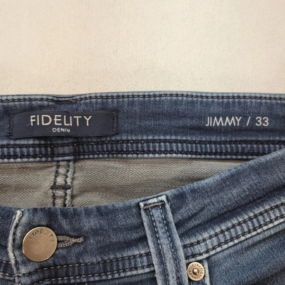 Fidelity Jimmy Jeans Mens 33 Blue Slim Straight Stretch Premium Denim